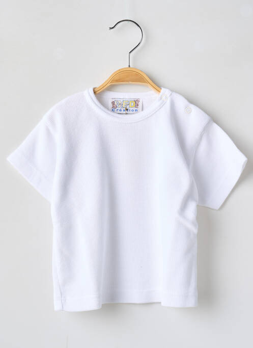 T-shirt coupe cintrée manches courtes blanc BFD CREATION fille