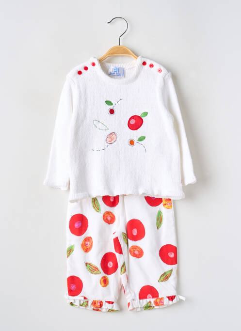 Ensemble pantalon blanc LAPIN BLEU pour fille