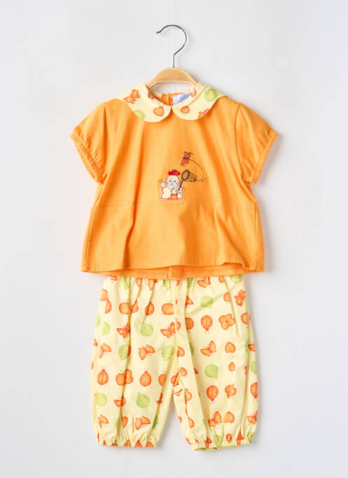 Ensemble pantalon orange LAPIN BLEU pour fille