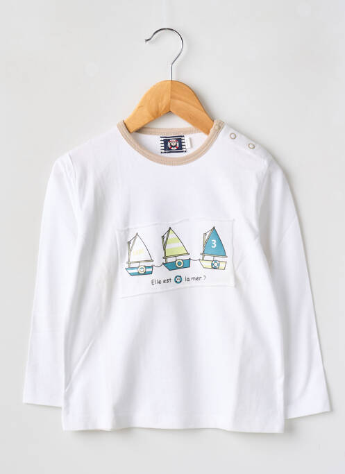 T-shirt blanc ELLE EST OU LA MER pour garçon