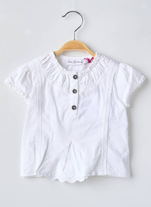 Tunique manches courtes blanc POMME FRAMBOISE pour fille