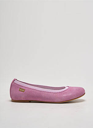 Ballerines nubuck chiquet rose GARVALIN fille