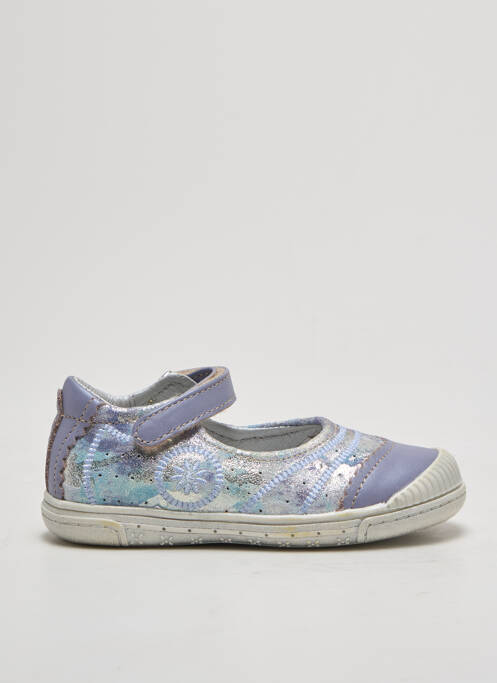 Ballerines tissage satiné violet NOËL fille