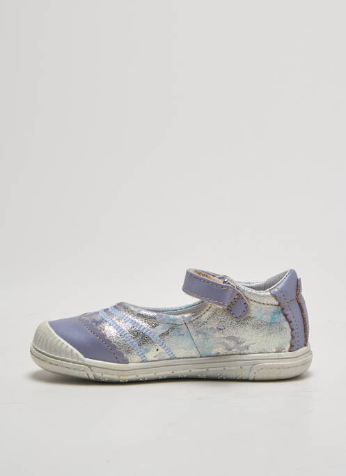 Ballerines tissage satiné violet NOËL fille