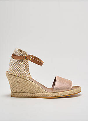 Espadrilles tissage satiné talon de 4 à 6cm rose LA VAGUE femme
