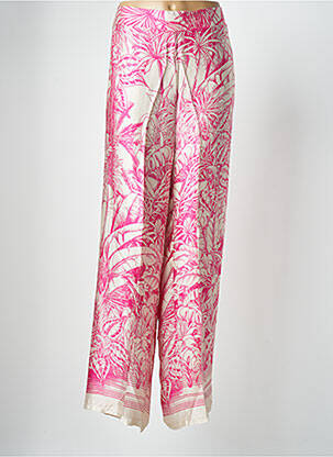 Pantalon large coupe fluide taille normale rose C'MELODIE femme