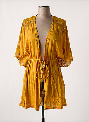Veste kimono légère et transparente jaune LOSAN femme