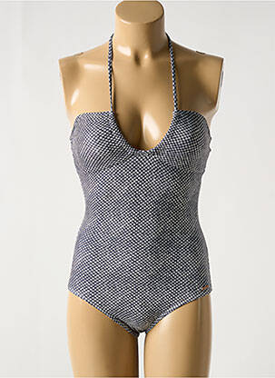 Maillot de bain 1 pièce effet matière satinée haut soutien-gorge avec mousse de rembourrage amovible gris PROTEST femme