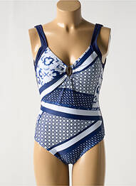 Maillot de bain 1 pièce imprimé fantaisie haut soutien-gorge moulé bleu COCO SAINT TROPEZ femme