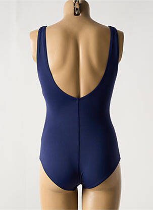 Maillot de bain 1 pièce effet matière satinée haut soutien-gorge avec mousse de rembourrage amovible bleu COCO SAINT TROPEZ femme