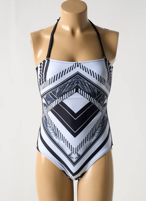 Maillot de bain 1 pièce imprimé fantaisie haut soutien-gorge avec mousse de rembourrage amovible noir COCO SAINT TROPEZ femme