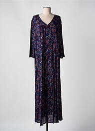 Robe longue manches longues manches longues bleu PALME femme