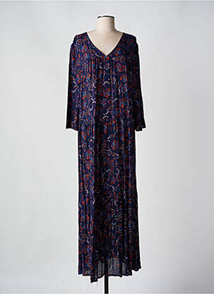 Robe longue manches longues manches longues bleu PALME femme