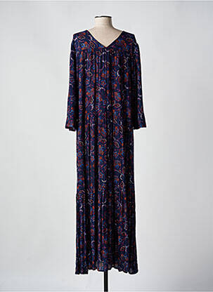 Robe longue manches longues manches longues bleu PALME femme