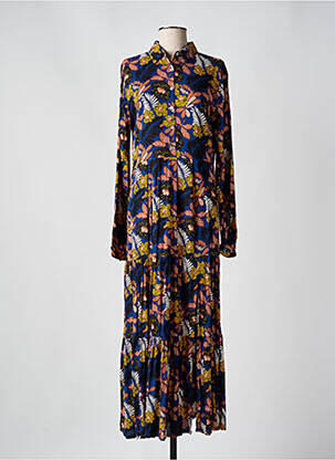 Robe longue manches longues manches longues bleu PALME femme