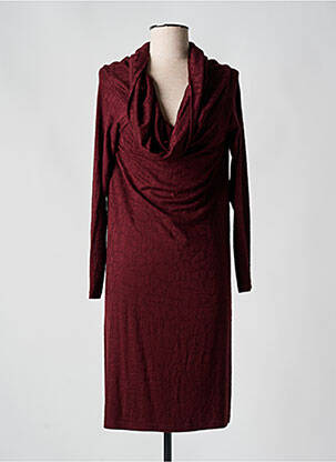 Robe mi-longue manches longues manches longues rouge AMMA femme