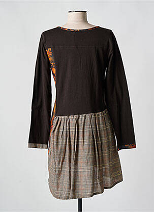 Robe courte manches longues manches longues marron RHUM RAISIN femme