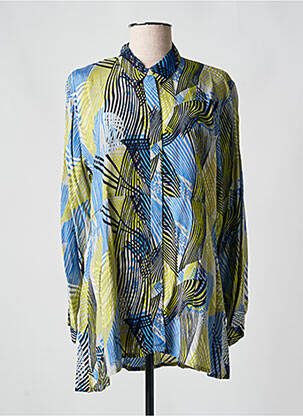 Chemisier imprimé fantaisie manches longues bleu MASAI femme