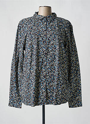 Chemisier imprimé fleurs manches longues bleu JENSEN femme