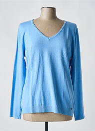 Pull coupe cintrée manches longues bleu FELINO femme