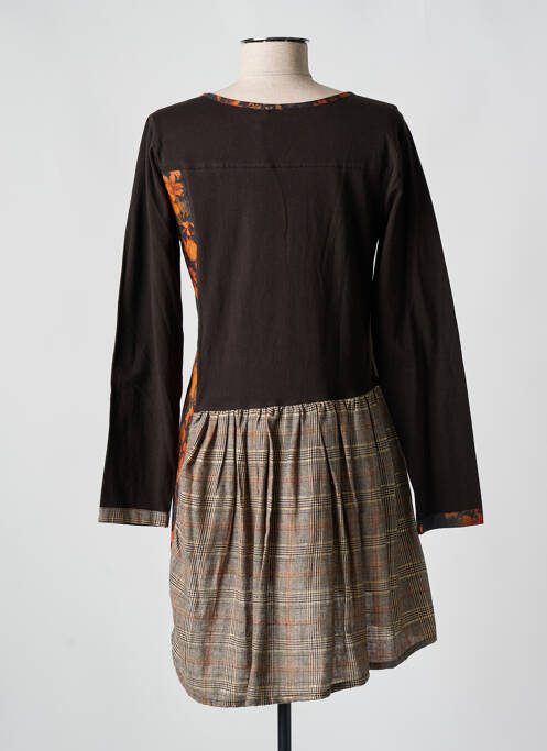 Robe courte manches longues manches longues marron RHUM RAISIN femme