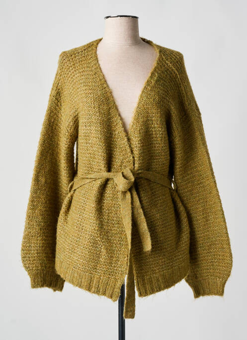 Gilet manches longues vert CHERRY PARIS pour femme