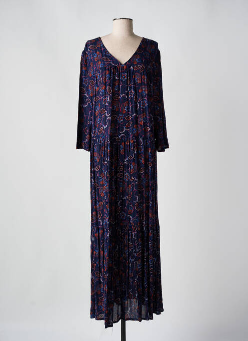 Robe longue bleu PALME pour femme