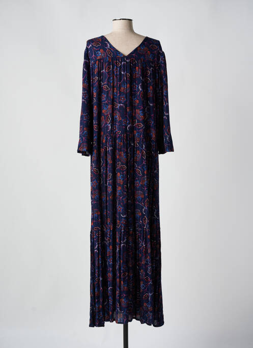 Robe longue bleu PALME pour femme