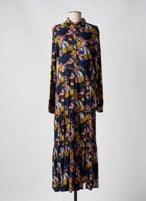 Robe longue bleu PALME pour femme