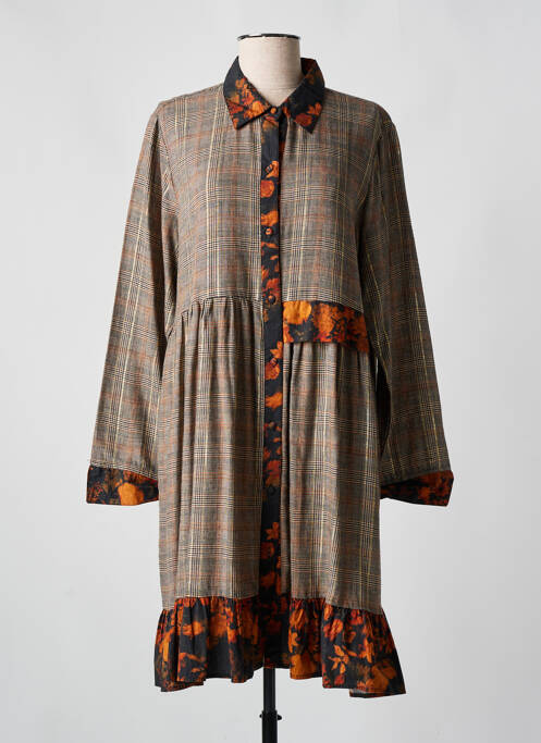 Robe mi-longue marron RHUM RAISIN pour femme