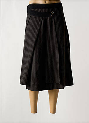 Jupe mi-longue coupe évasée noir AMMA femme