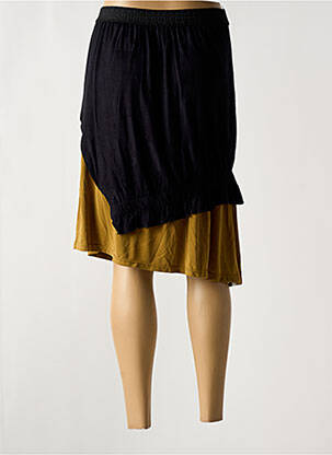 Jupe mi-longue coupe droite noir AMMA femme