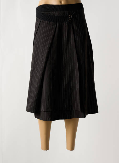 Jupe mi-longue coupe évasée noir AMMA femme