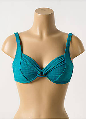 Haut de maillot de bain stretch haut soutien-gorge emboitant vert GRAIN DE SABLE femme