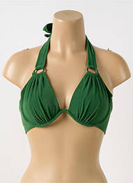 Haut de maillot de bain stretch haut soutien-gorge emboitant vert PAIN DE SUCRE femme