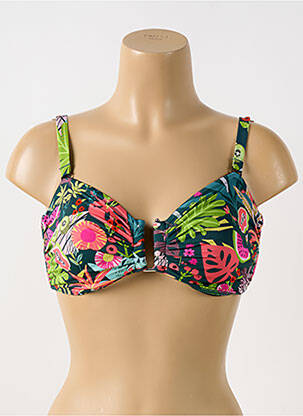 Haut de maillot de bain stretch haut soutien-gorge emboitant vert GRAIN DE SABLE femme