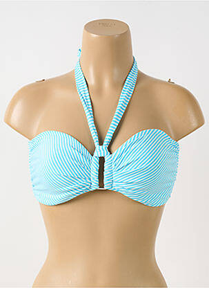 Haut de maillot de bain stretch haut bandeau bleu GRAIN DE SABLE femme