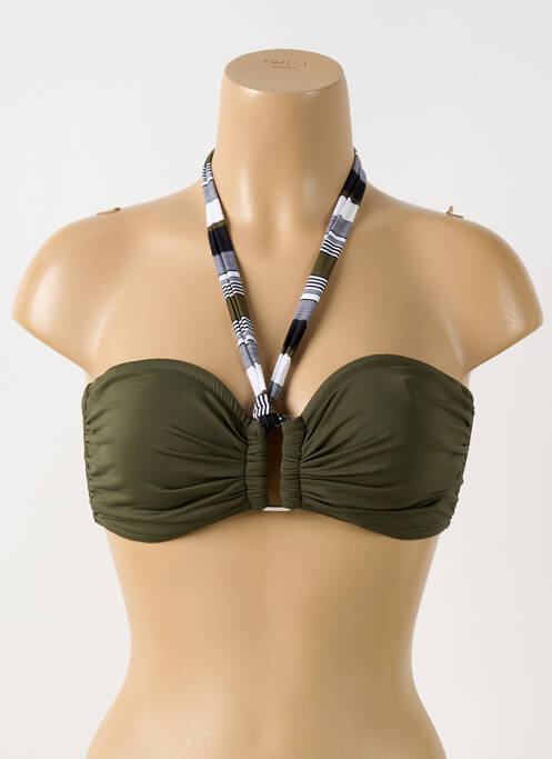 Haut de maillot de bain vert GRAIN DE SABLE pour femme