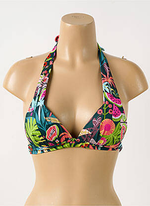 Haut de maillot de bain fermeture liens à nouer haut soutien-gorge moulé vert GRAIN DE SABLE femme