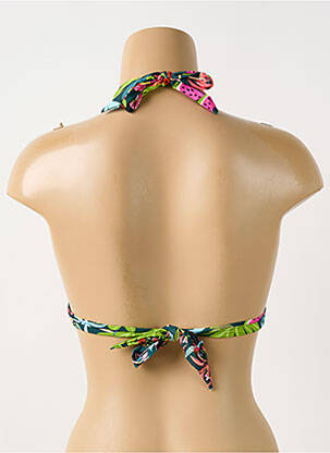 Haut de maillot de bain fermeture liens à nouer haut soutien-gorge moulé vert GRAIN DE SABLE femme