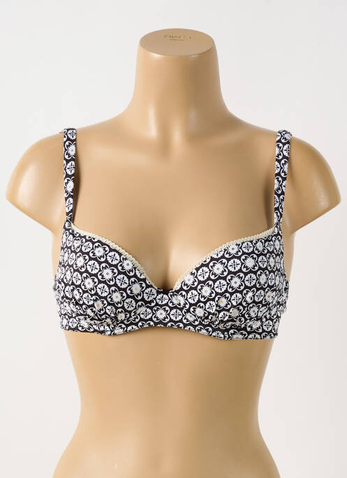Haut de maillot de bain noir GRAIN DE SABLE pour femme