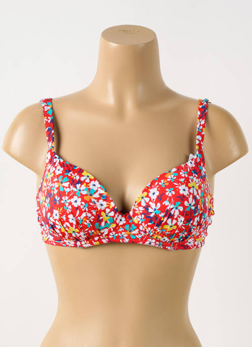 Haut de maillot de bain rouge GRAIN DE SABLE pour femme