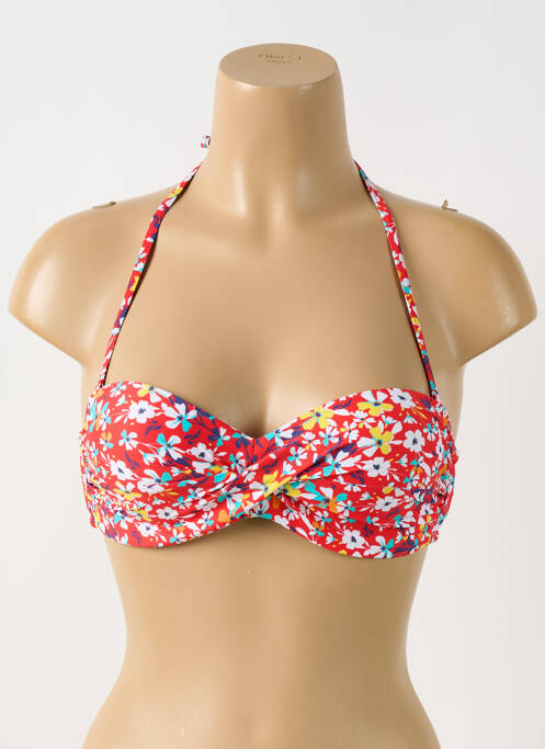 Haut de maillot de bain rouge GRAIN DE SABLE pour femme