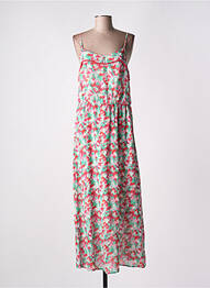 Robe longue manches bretelles ajustables fines bretelles rouge C'EST BEAU LA VIE femme