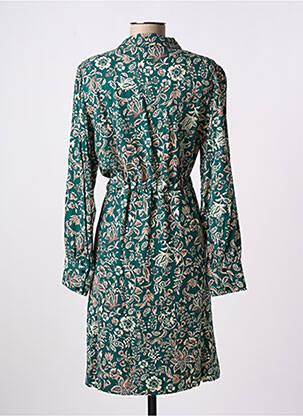 Robe mi-longue imprimé fantaisie manches longues vert C'EST BEAU LA VIE femme