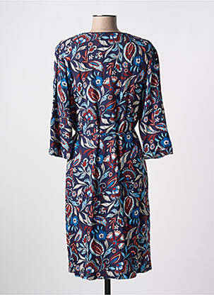 Robe mi-longue manches 3/4 manches 3/4 bleu GRIFFON femme