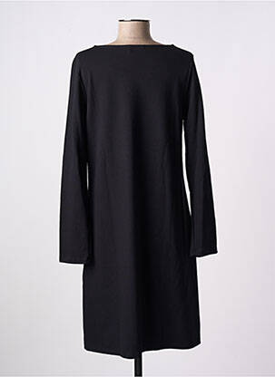 Robe mi-longue manches longues manches longues noir MALOKA femme