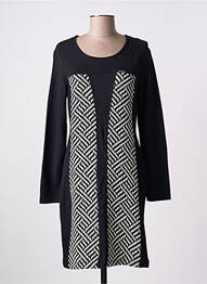Robe mi-longue manches longues manches longues noir MALOKA femme