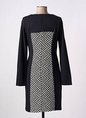 Robe mi-longue manches longues manches longues noir MALOKA femme