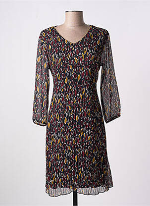 Robe mi-longue manches 3/4 manches 3/4 noir GRIFFON femme
